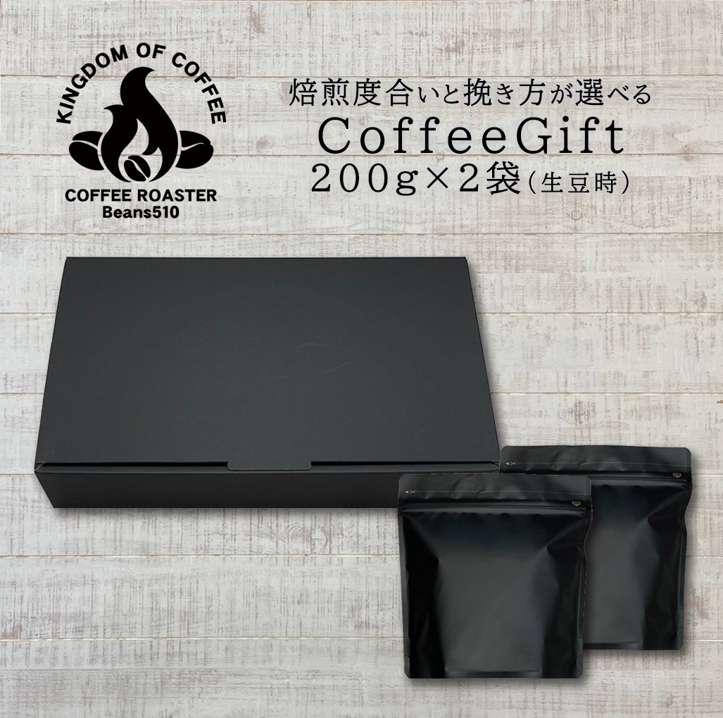 コーヒーギフト-２B（２種選択）バルブ・チャック付きスタンド袋の２箱ギフト